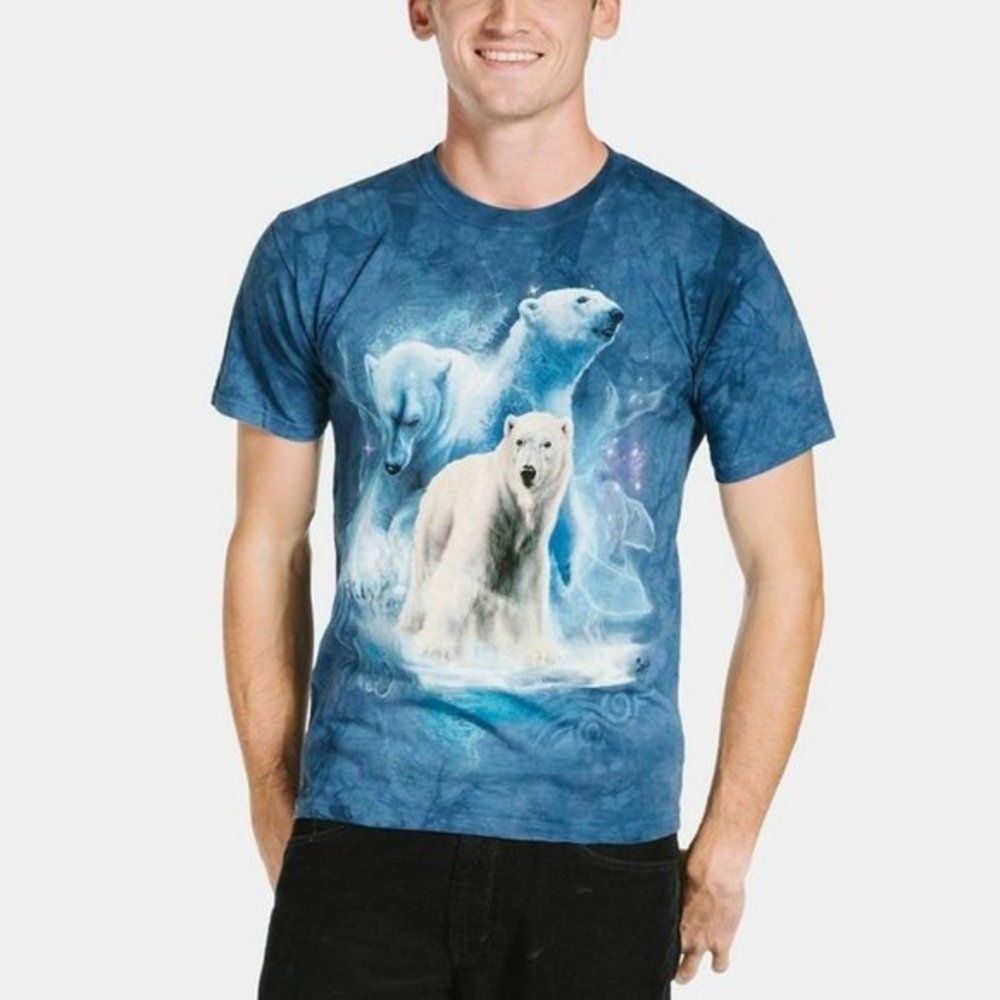Mountain White Polar Bear Collage Arctic Blue Cotton Animal T-Shirt Adult S-3X - Picture 3 of 6